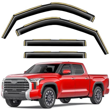 Window Visors Rain Guards for Toyota Tundra CrewMax 2022 (4 Count)