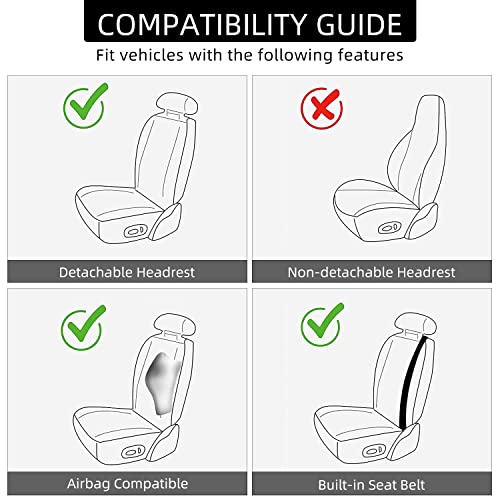 2 Pack Waterproof Front Car Seat Covers for Car Truck SUV Black (2 Count)