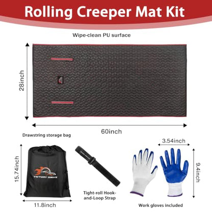 Upgraded Rolling Creeper Mat for Mechanics
