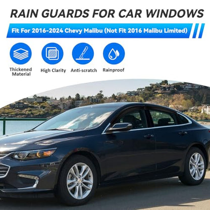4pcs Window Visors Rain Guards for 2016