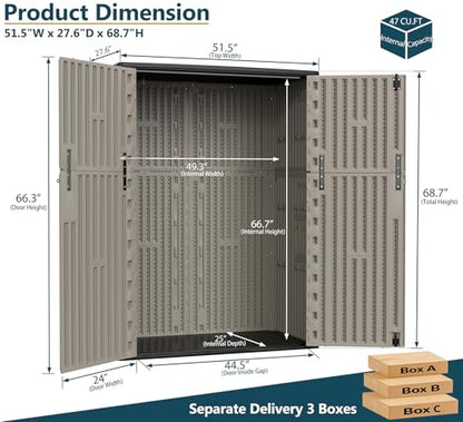 57 Cu.Ft Outdoor Storage Shed Weather Resistant