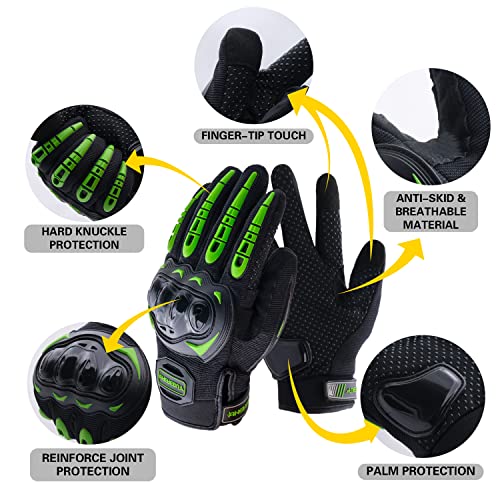 Motorcycle Gloves Touch Screen Full Finger Riding Gloves Knuckle Protection for Men and Women for Dirt Riding
