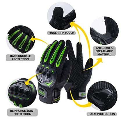 Motorcycle Gloves Touch Screen Full Finger Riding Gloves Knuckle Protection for Men and Women for Dirt Riding