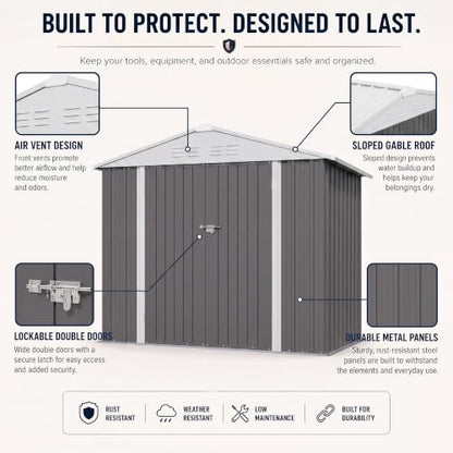 8x6 FT Outdoor Storage Shed
