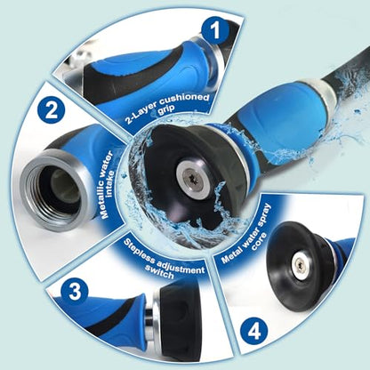Metal Garden Hose 30 Ft Flexible Stainless Steel Water Hose 25 Ft 50 Ft With Hose Nozzle