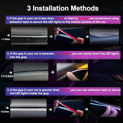 43.3in Acrylic LED Lights for Car