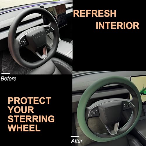 Nappa Leather Steering Wheel Cover for Tesla Model Y