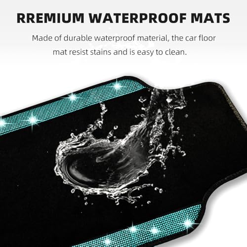 Aquamrine Bling Car Floor Mats Full Set