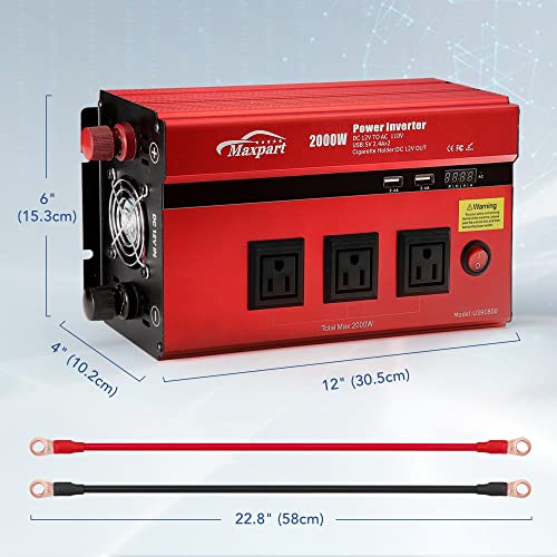 2000w 12v Car Power Inverters for Vehicles Truck with USB Charging Port