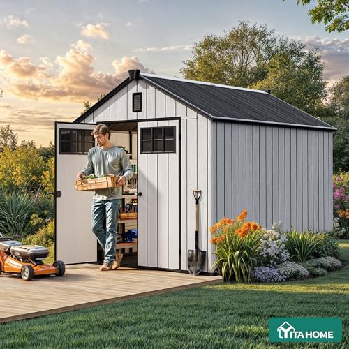 8x10 FT Outdoor Storage Shed with Floor
