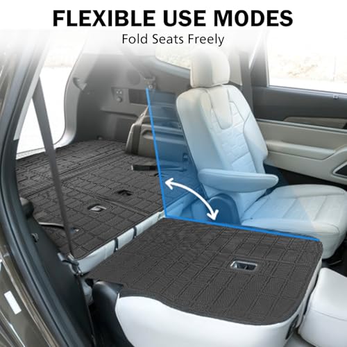 Trunk Mat & Backrest Mat & 2nd Row Seat Back Cover for Kia Telluride 2020