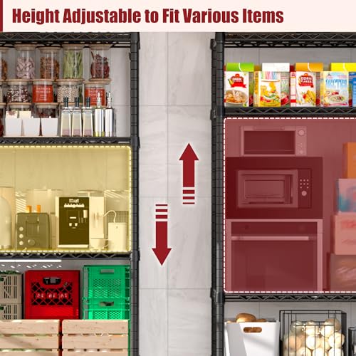 55.5" Wx24 x80 Heavy Duty Metal Wire Storage Shelving with Wheels (3 Count)