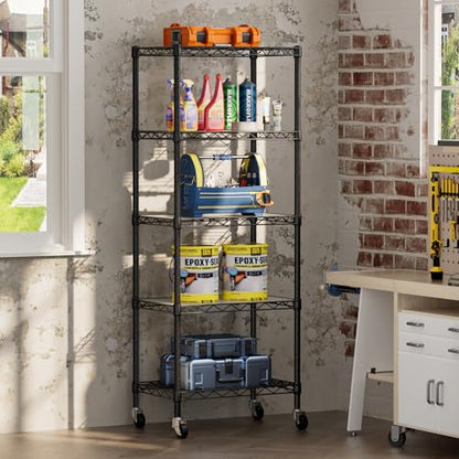 Small Wire 5 Adjustable Shelves Pantry Metal Shelf Floor Organizer