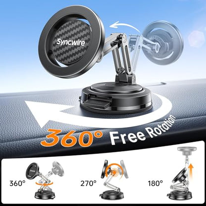 for MagSafe Car Mount Vacuum Magnetic Phone Holder Dash Windshield