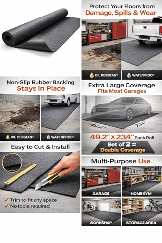 Heavy Duty Garage Floor Mat 7.4 ft x 8.2 ft Waterproof Multi