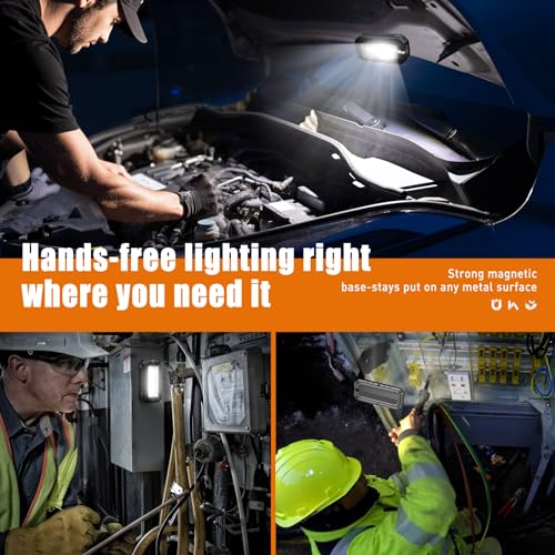 Rechargeable LED Work Light with Magnetic Base and Hanging Hook