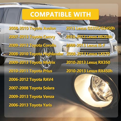 Halogen Fog Light Pair for Toyota & Lexus 2006 (2 Count)