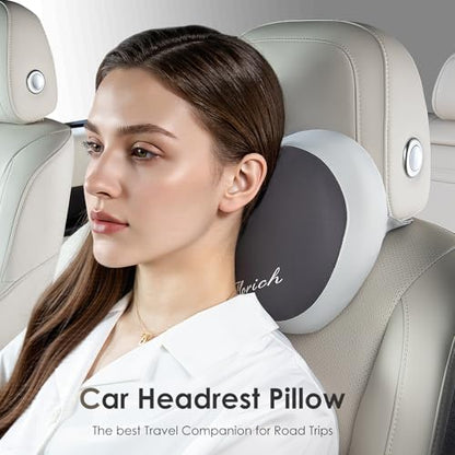 3 PCS Seat Cushion for Carseat Lumbar Support Pillow Car Neck Headrest Pillows Ultrathick Memory Foam Seat Pads Pressure Relief Back Cushion for Office Chair