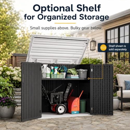 Outdoor Storage Cabinet 38 Cu.Ft Horizontal Resin Storage Shed