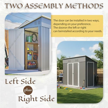4x8 FT Outdoor Storage Shed with Floor Frame