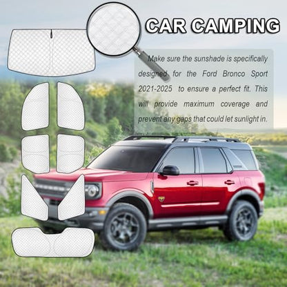 8pcs Thicken Sun Shades for Ford Bronco Sport 2021 (8 Count)