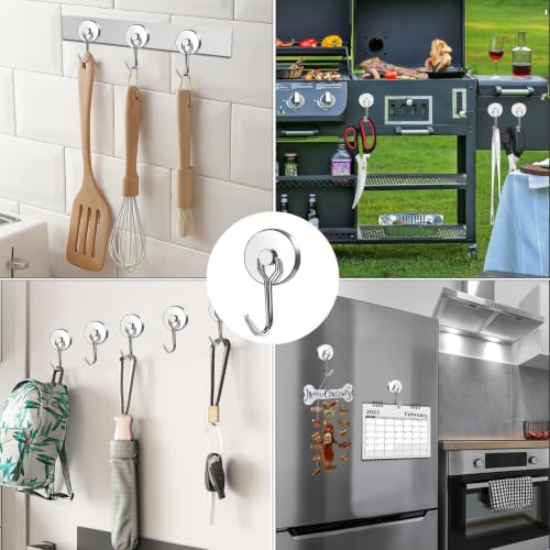 Magnetic Hooks Heavy Duty 80LB+ Swivel Swing Strong Magnetic Hook (4 Count)