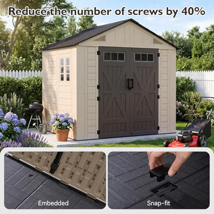 8x6 Ft Outdoor Storage Shed with Floor