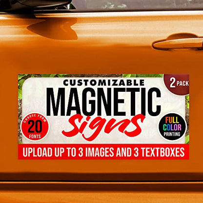2 Pack Personalized Magnetic Signs for Vehicles