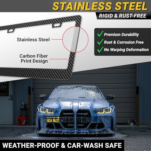 Premium Carbon Fiber Design License Plate Frame