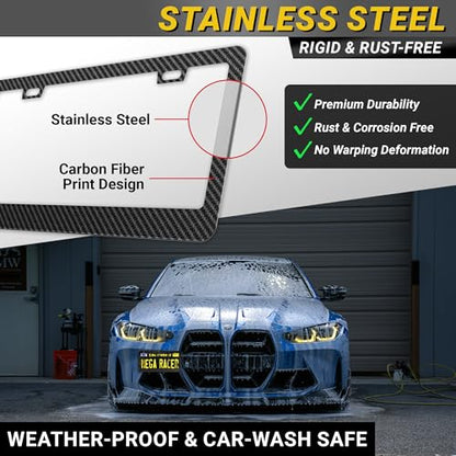 Premium Carbon Fiber Design License Plate Frame