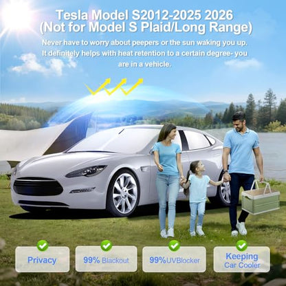 8pcs Car Window Shades for Tesla Model S 2012 (8 Count)