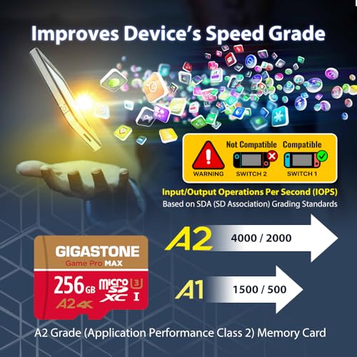 for Switch 1 Only】 GIGASTONE 256GB Micro SD Card