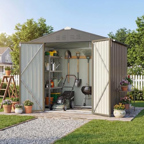 6x4 FT Outdoor Storage Shed with Floor Frame