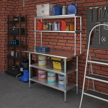 Stainless Steel Work Table with 2 Shelves