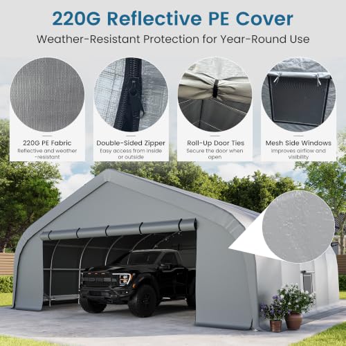 20x20 Reinforced Heavy Duty Carport