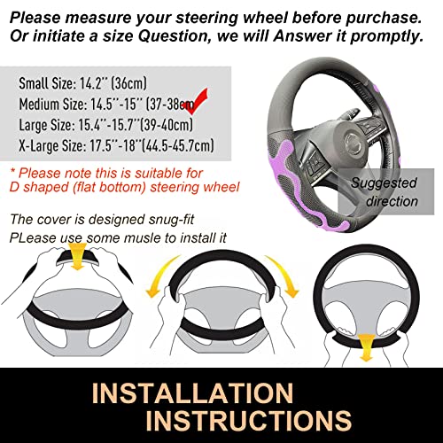 D Shaped Comfy Grip Steering Wheel Cover 14.5