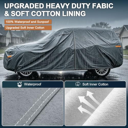 Multi Layer Large SUV Car Cover Waterproof All Weather Heavy Duty