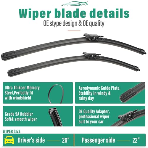 Windshield Wiper Blades Replacement for Ford Explorer 2011