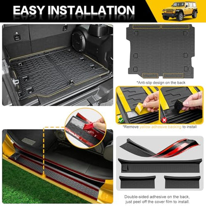 Trunk Mat with Door Sill Guards for 2018