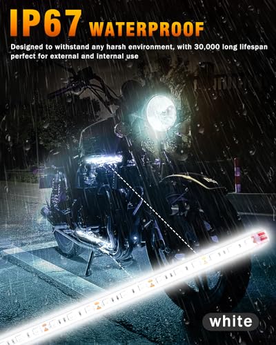 12V Led Light Strip Waterproof 32CM White Underglow for Car Motorcycle 6Pcs (6 Count)