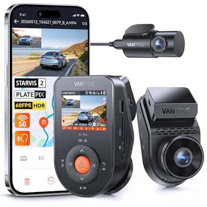 S1 Pro 60fps Dash Cam Front and Rear