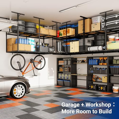 4x8 2 Tier Overhead Ceiling Garage Storage Rack