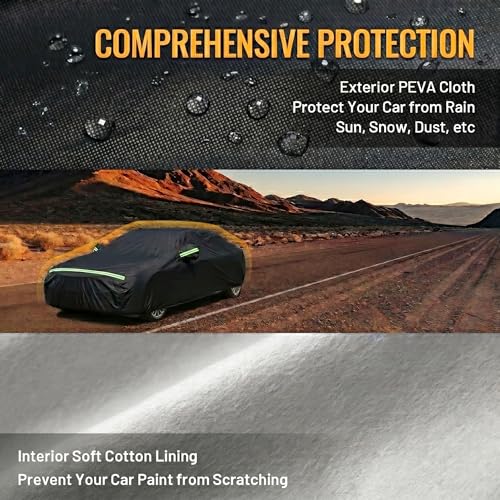 Car Cover Waterproof All Weather Windproof for Sedans 175