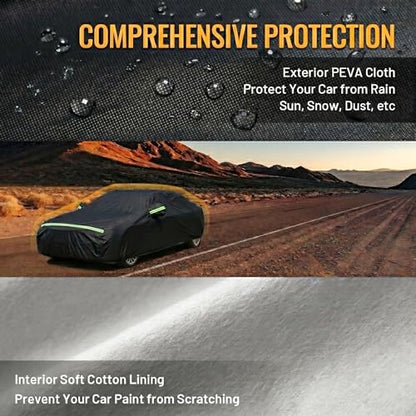 Car Cover Waterproof All Weather Windproof for Sedans 175
