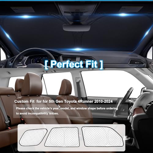 8pcs Thicken Car Window Shades for Toyota 4Runner 2010 (8 Count)