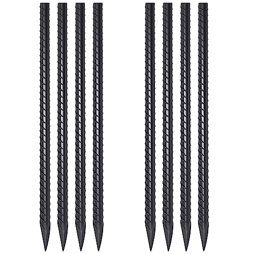 Straight Rebar Stakes 24 Inch Ground Concrete Form Stakes Heavy Duty (8 Count)