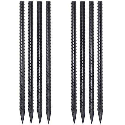 Straight Rebar Stakes 24 Inch Ground Concrete Form Stakes Heavy Duty (8 Count)
