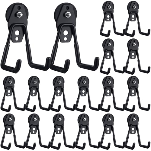 18 Pcs Large Magnetic Hooks Heavy Duty Garage Magnet Hooks Strong Storage Utility Magnetic Hangers with Anti Slip Rubber Coating for Indoor and Outdoor Hanging (18 Count)