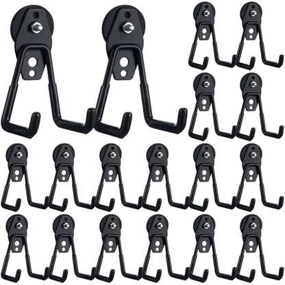 18 Pcs Large Magnetic Hooks Heavy Duty Garage Magnet Hooks Strong Storage Utility Magnetic Hangers with Anti Slip Rubber Coating for Indoor and Outdoor Hanging (18 Count)