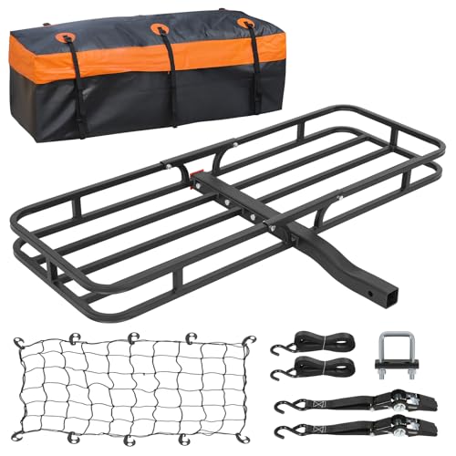 Hitch Mount Cargo Carrier Basket 53" X 19" + Waterproof Cargo Bag